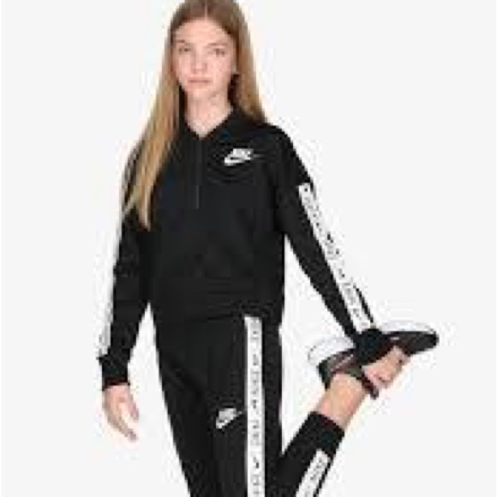 Nike Black and White Girls' Logo Track Hoodie & Jogger Set